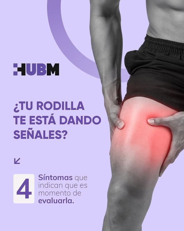 Persona sujetando su rodilla con una zona inflamada resaltada en rojo